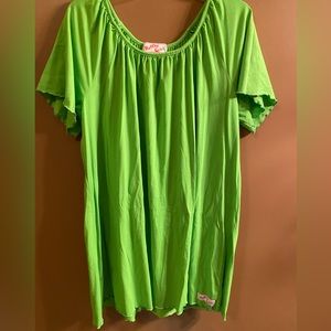 Excellent used condition Ruffle Girl lime green shirt size XXXL